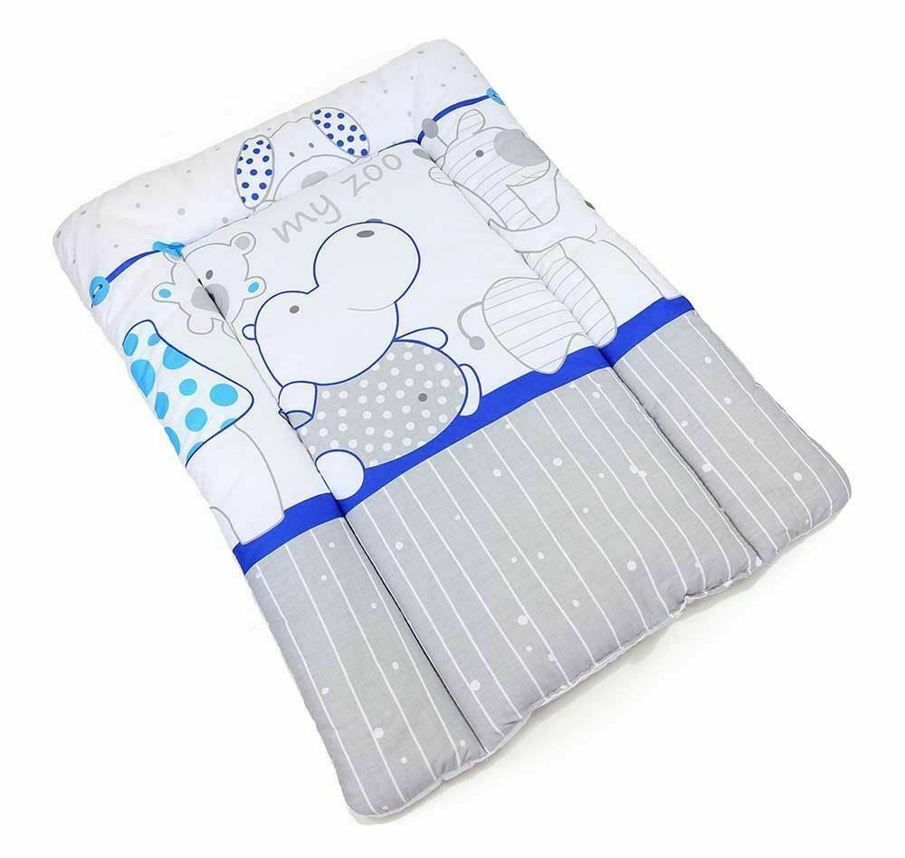 Baby 100% cotton changing mat child toddler Zoo blue