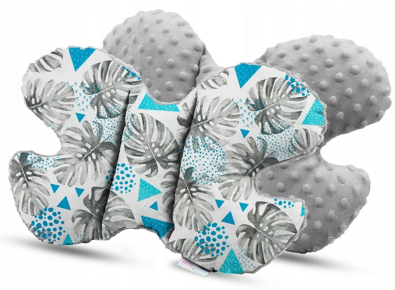 Baby 6pc Double-sided soft infant Cocoon Blue leaves/ Dots with grey