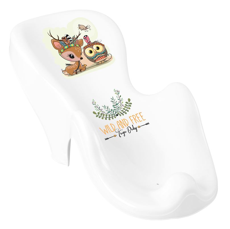 Baby Bath Support Seat Toddler Kids Anatomic Bath Chair Safe Non-Slip Tega Baby Wild West /White Deer