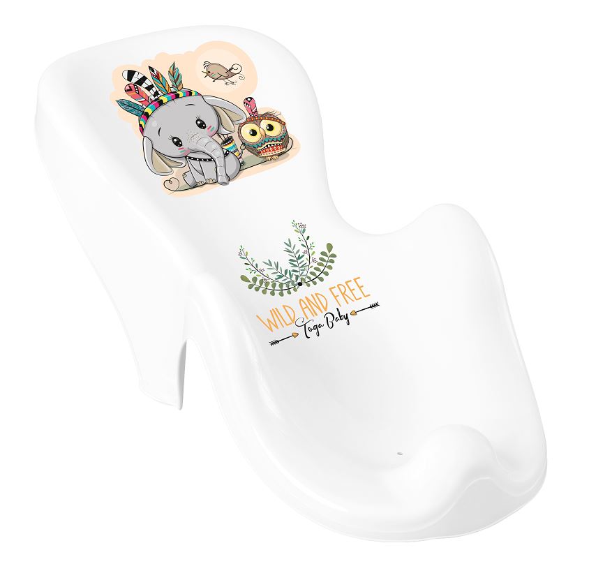 Baby Bath Support Seat Toddler Kids Anatomic Bath Chair Safe Non-Slip Tega Baby Wild West /White Elephant