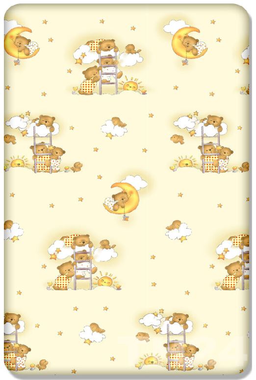 100% cotton fitted sheet printed design for baby crib 90x40cm Ladder cream - MyHappy Baby
