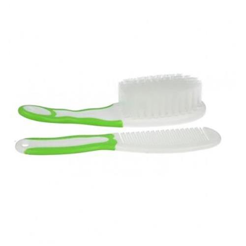 Baby Hair Brush And Comb 2 In 1 Grooming Set Soft Gentle Akuku Green