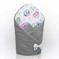 Baby Swaddle Wrap Newborn Dimple Cotton Infant Bedding Grey/ Owls White