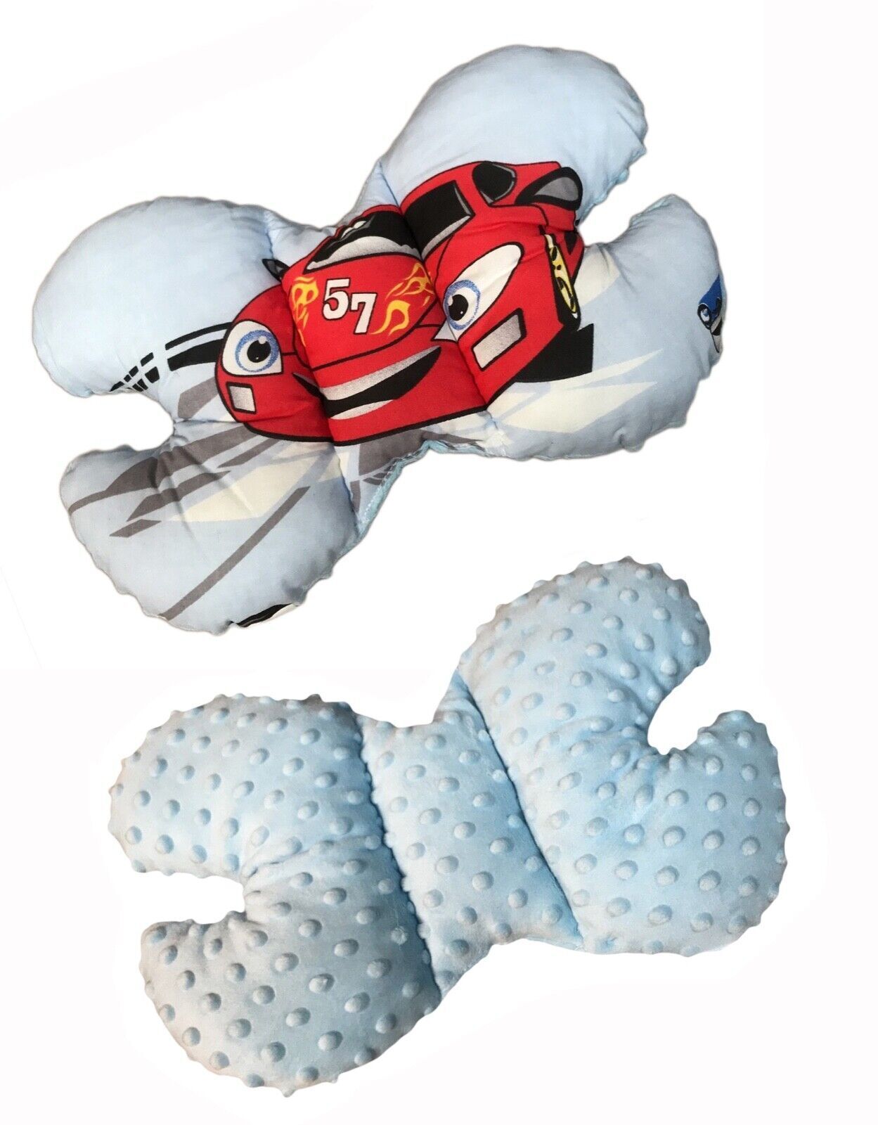 Butterfly Dimple Pillow Baby head and neck support Blue - Cars