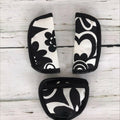 Baby Crotch Straps Pad Car Seat Belt Cover Harness Black Flowers