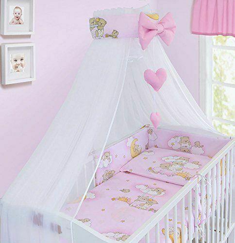 10Pcs Baby Bedding Set 100% Cotton Fit Cot 120x60cm Ladder Pink