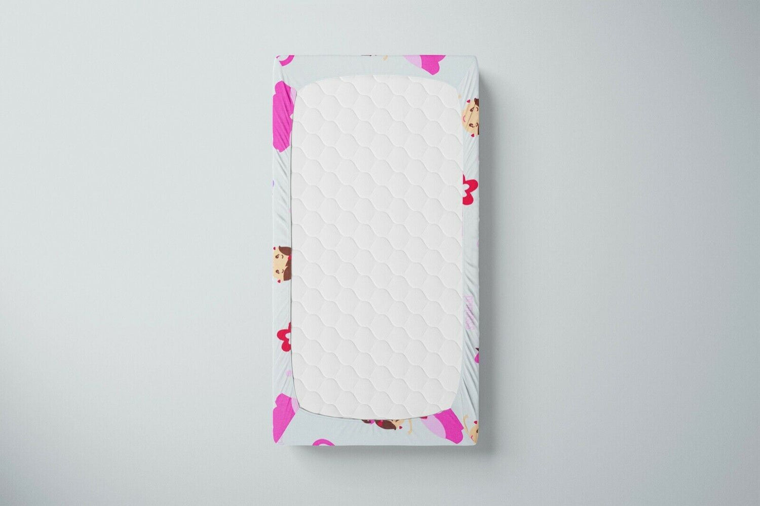 Baby Fitted Cot Sheet Printed Design 100% Cotton Mattress 120X60 cm Butterfly Princess