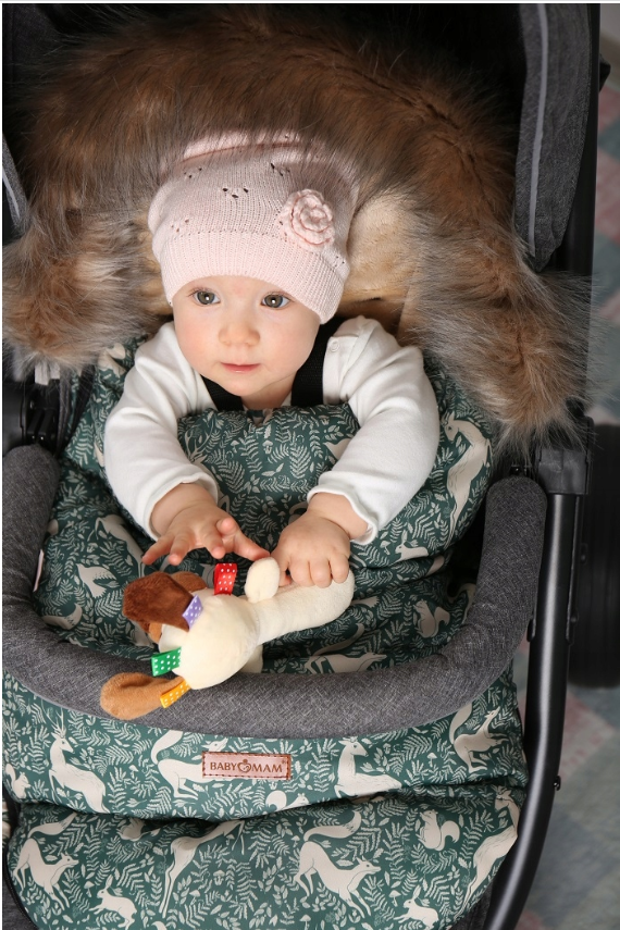 Baby Footmuff Collar Stroller Pushchair Sleeping Bag Husky Deer