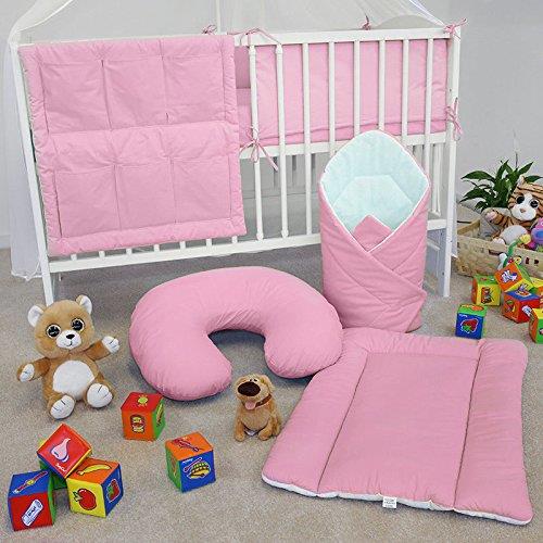Baby Bedding Set Cotton Nursery 14pc to Fit Cot 120x60cm Pink - MyHappy Baby