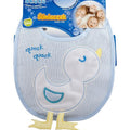 Baby Feeding Bib Fasten Soft Squeaky Terry Waterproof 20 X 16 cm Akuku Duck