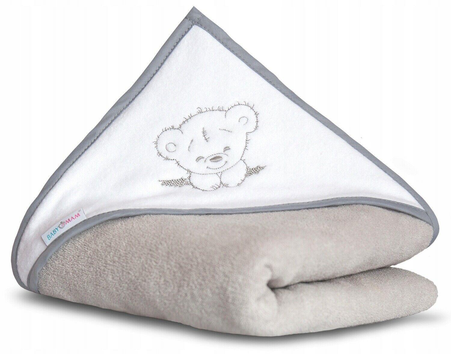 Baby Bath Hooded Towel Kids Toddler Nursery Soft 100X100cm Boy Grey