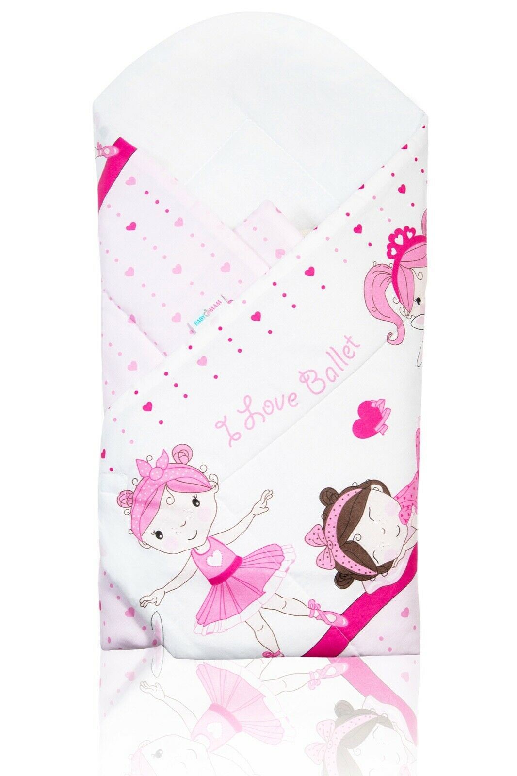 Baby Swaddle Wrap Newborn Bedding Blanket 100% Cotton Sleeping Bag Ballerina Pink