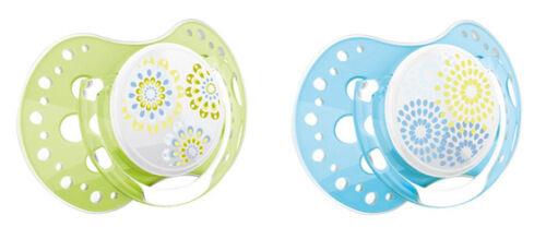 Lovi 2X Silicone Dynamic Soother Dummy Pacifier Teat 3-6 M Trendy Green Blue