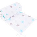 Baby Bedding Bumper Padded Cotton 190cm Half Cot Bed Bumper Stars Grey Blue