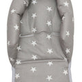 Baby Head Car Seat Rest Cushion Toddler Child Support Pillow Small White Stars With Grey