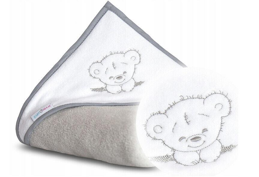 Baby Bath Hooded Towel Kids Toddler Nursery Soft 100X100cm Boy Grey