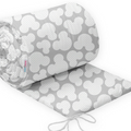 Baby Padded Bumper 180cm fit COT 100% Cotton Mouse Grey