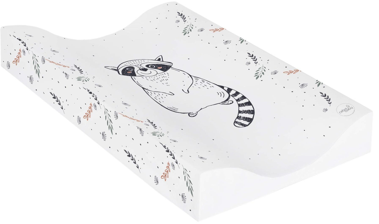 Baby Changing Mat Padded Soft Base 70x50cm Waterproof Raised Edges Racoon