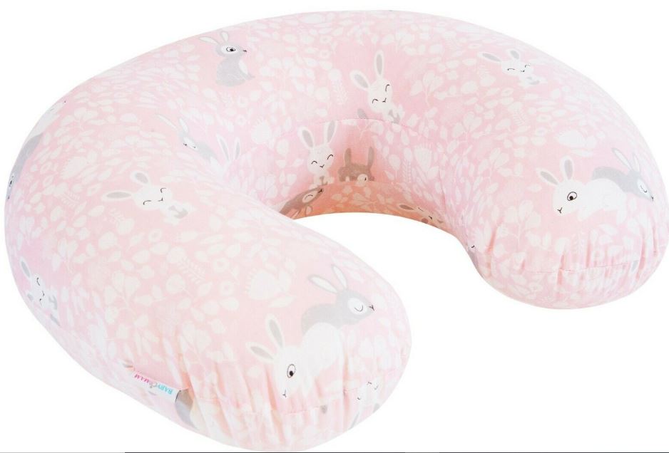 Baby feeding pillow + removable cover cotton newborn maternity Bunny Pink