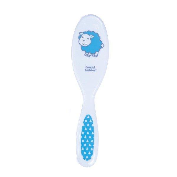 Hair Brush And Comb Canpol Grooming Set Soft Gentle 2 In 1 Blue Sheep - MyHappy Baby