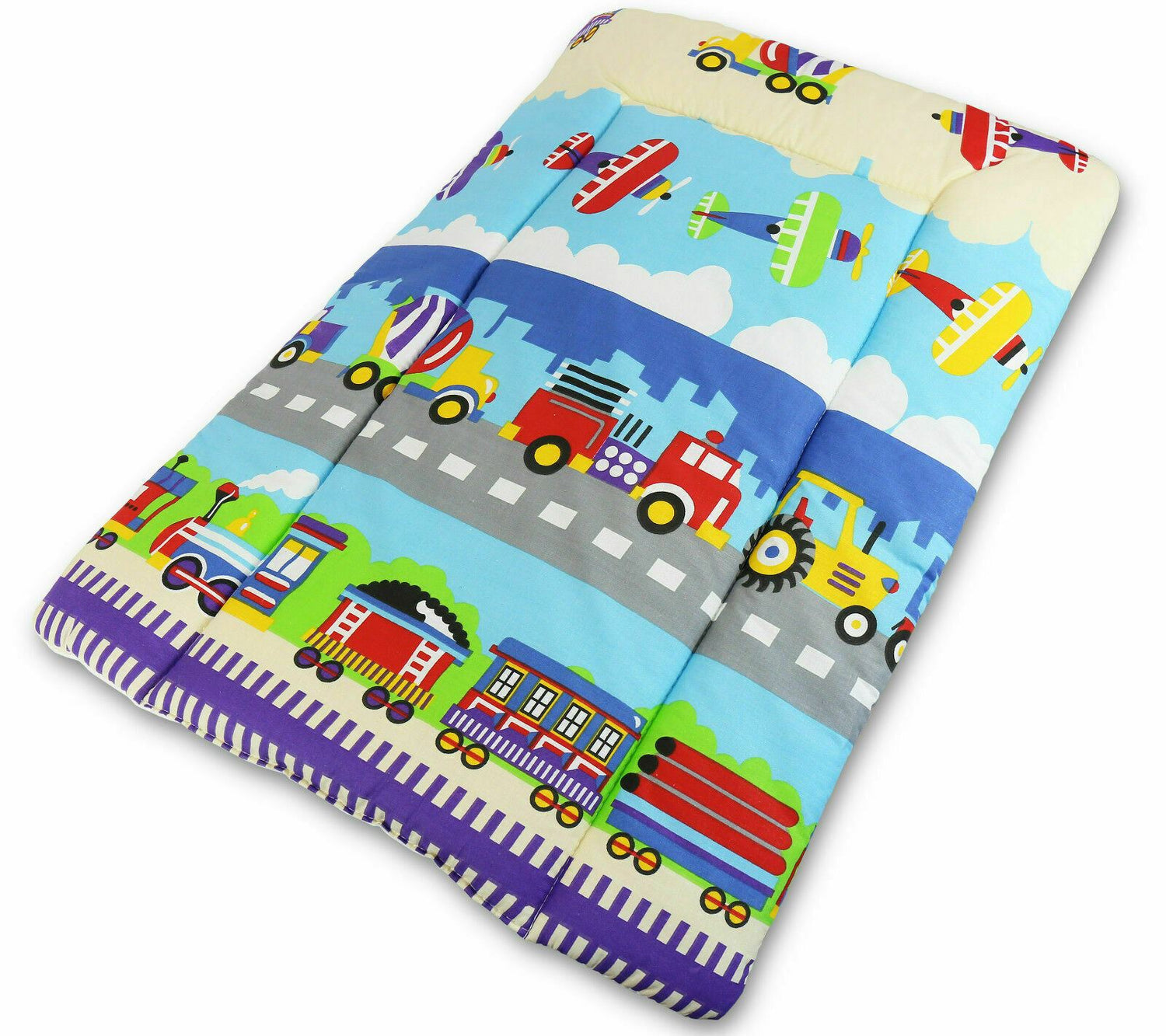 Baby 100% cotton changing mat child toddler Trucks