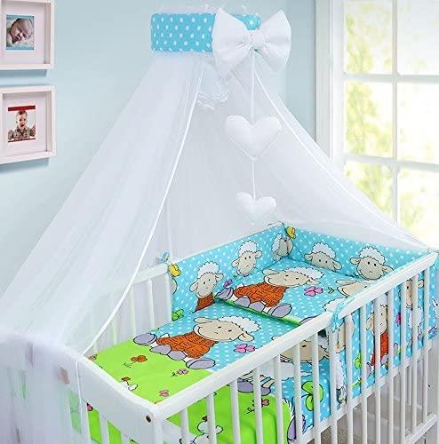 10Pcs Baby Bedding Set 100% Cotton Fit Cot 120x60cm Sheep Turquoise
