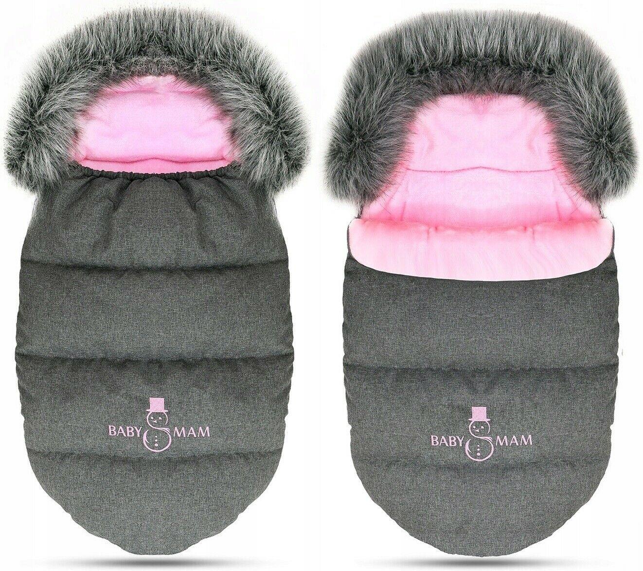 Universal Footmuff Husky Snowman Dark Grey/ Pink