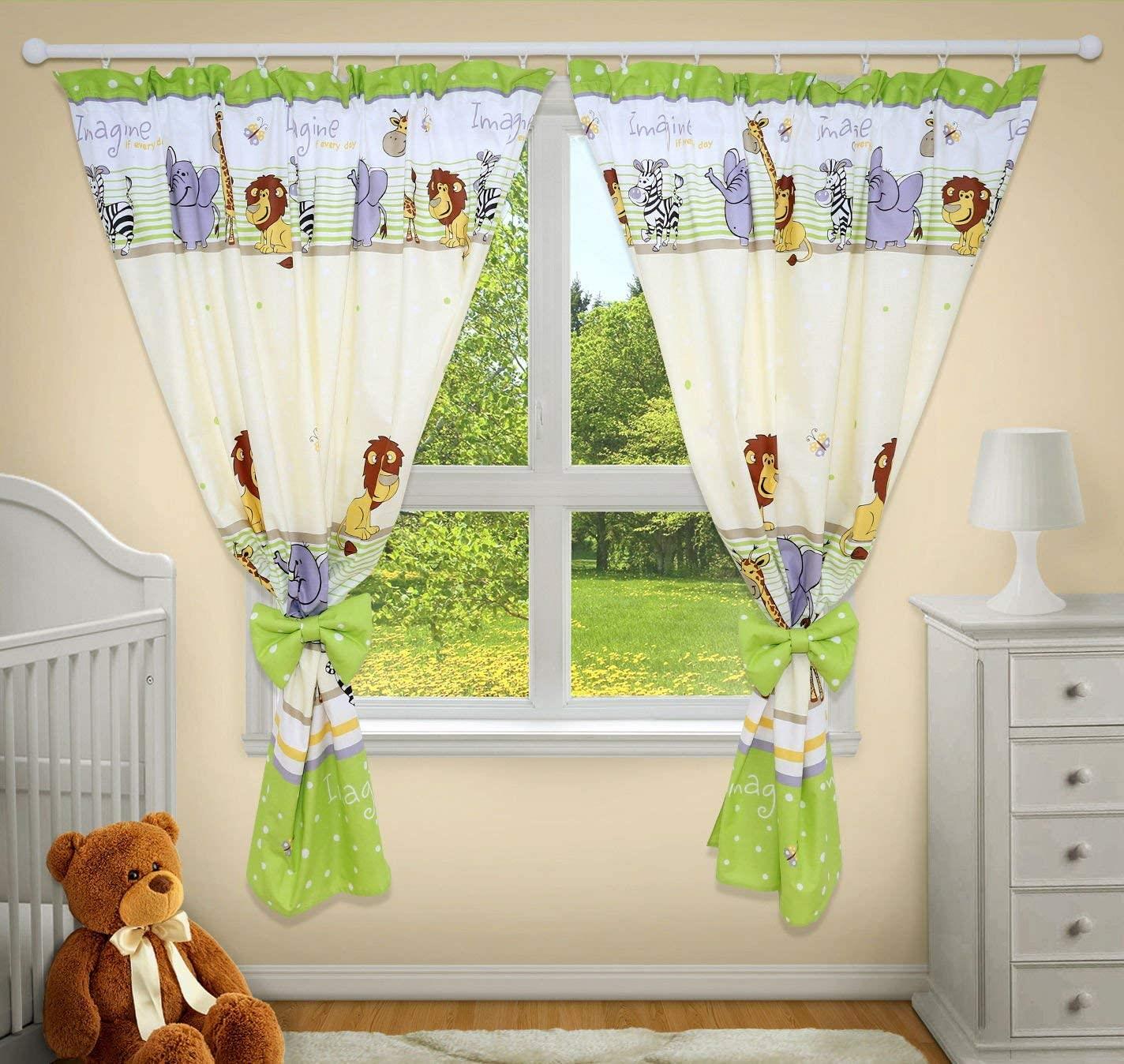 Nursery Curtains for Babies & Toddler's Bedroom Safari green