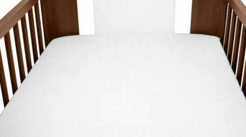 Terry Towelling Fitted Sheet 120x60 Nursery Baby Cot/ Cotbed/ Frotte White