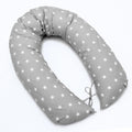 Large Brestfeeding Pillow Cover Baby Pregnancy Maternity 170cm Small White Stars On Grey