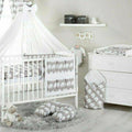 Baby Bedding Set Cotton Nursery 14Pc 135x100 Elephants Grey