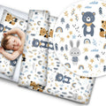 Baby 4Pc Bedding Set Pillow Duvet Quilt Fit Cotbed 140X70cm Forest Friends