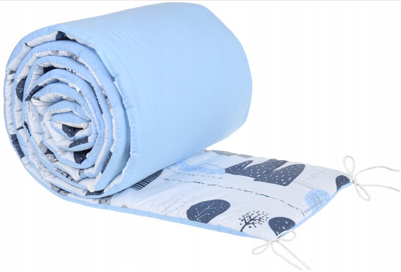 Cot Liner 180cm fit Cot 120x60cm 100% Cotton Baby Nursery Bedding Bed Retro Cars/Blue