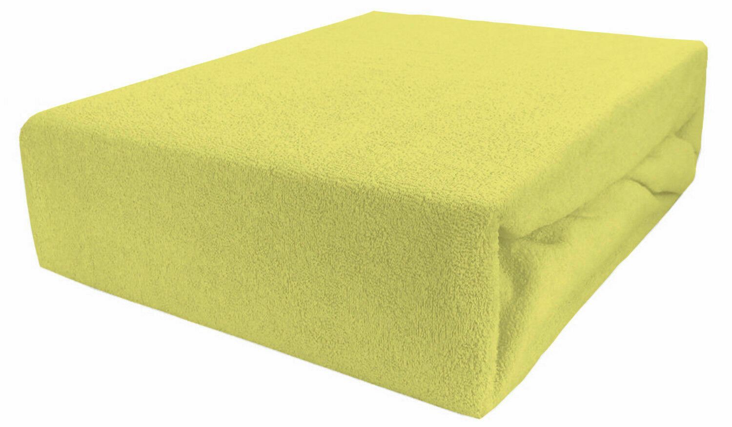 Terry Towelling Fitted Sheet 140X70 Nursery Baby Fit Cot Bed Frotte Yellow