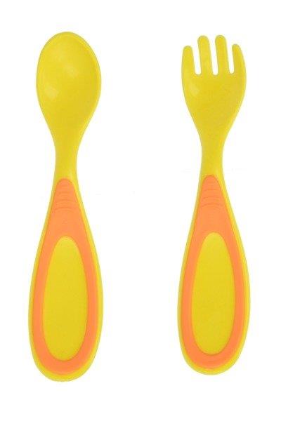 Baby Cutlery Set Spoon Fork For Kids Toddlers Food Feeding Akuku Yellow