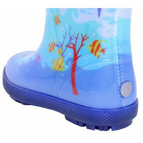 Wellies Kids Rain Snow Boots Removable Inner Lining Socks Wellington Sealife