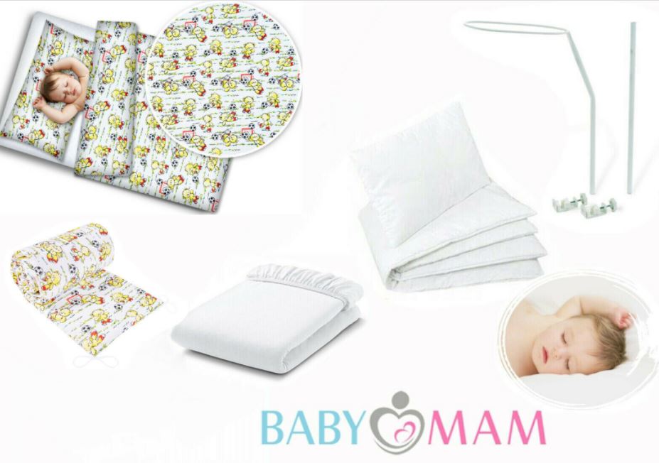 Baby Bedding Set 10Pc Fit Cot bBd 140x70cm - Football Teddy Bear