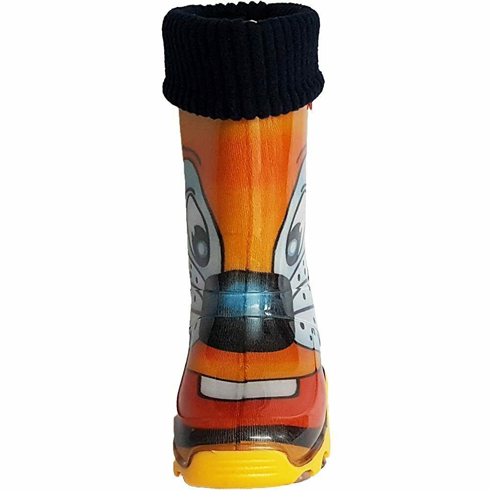 Wellies Kids Rain Snow Boots Removable Inner Lining Socks Wellington Tiger - MyHappy Baby