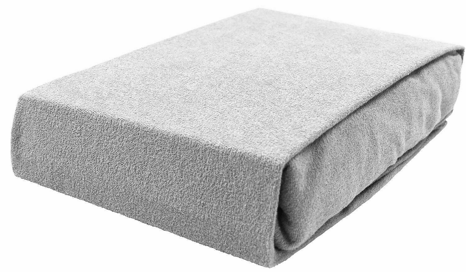 Terry Towelling Fitted Sheet 140X70 Nursery Baby Fit Cot Bed Frotte Light Grey