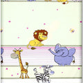 Baby Fitted Cot Sheet Printed Design 100% Cotton Mattress 120X60 cm Safari Pink