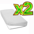 2-pack soft fitted sheet jersey stretchy cotton fit Cot bed 140/70cm Light grey