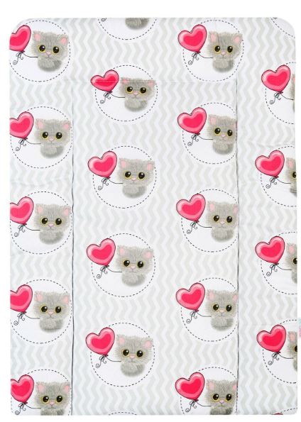 Baby 100% cotton changing mat child toddler Cat Chevron Grey