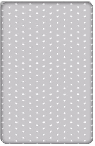Baby Fitted Junior Bed Sheet Printed 100% Cotton Mattress 160X70cm Small White Stars On Grey