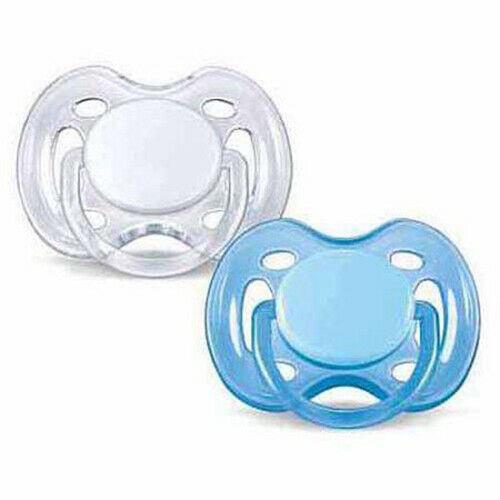 Philips Avent 0-6 Months Silicone Freeflow Soothers 2-Pack Blue / White
