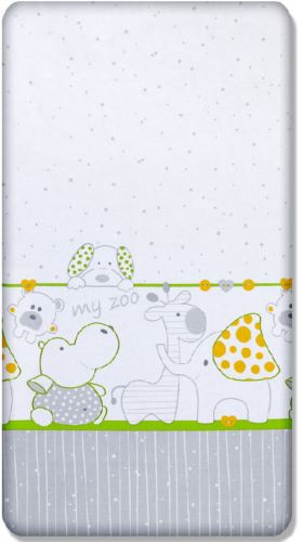 Baby Fitted Toddler Bed Sheet Printed 100% Cotton Mattress 160X80cm Zoo Green