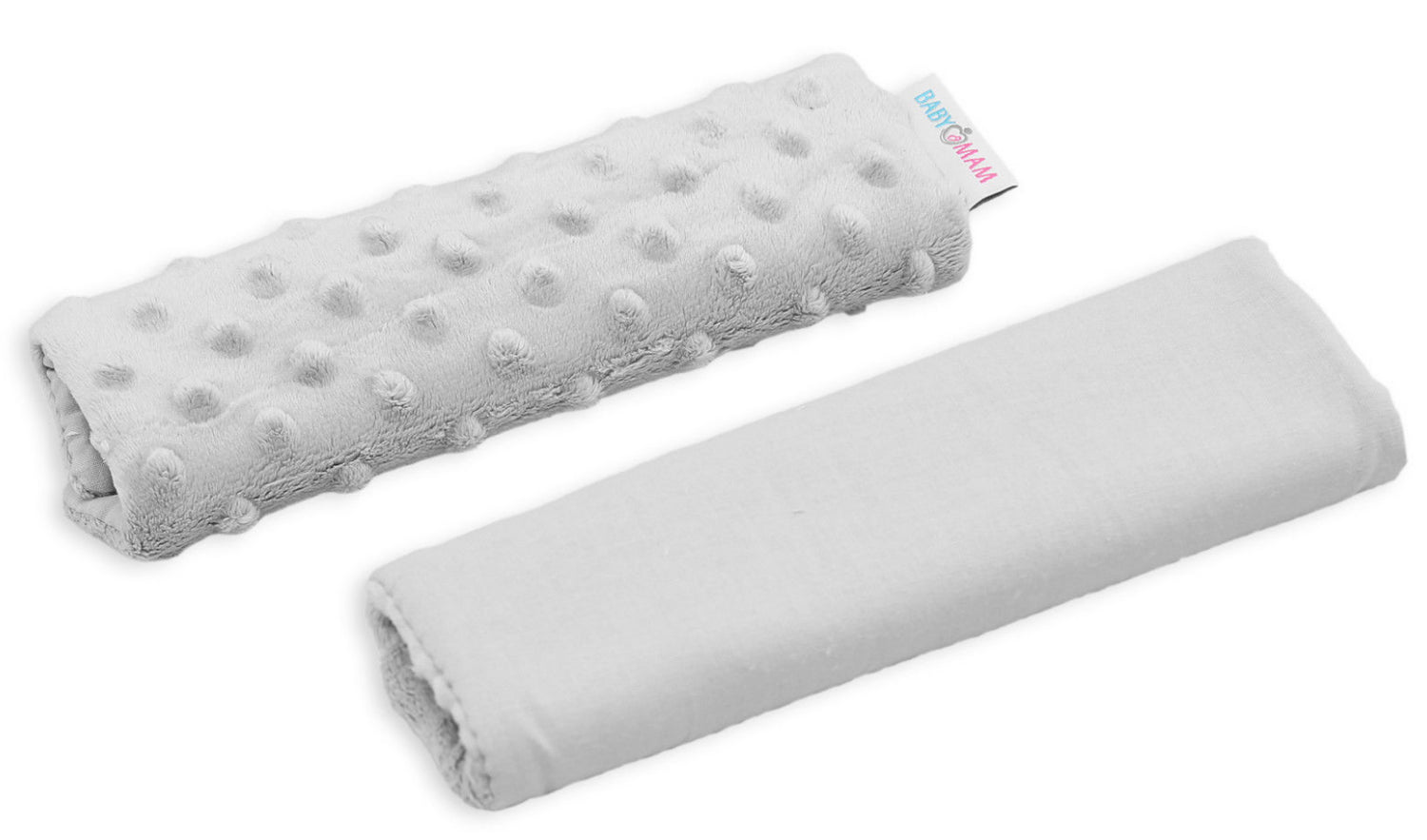 Dimple Belt Cover Car Seat Pram Pad Shoulder Soft Strap 2 Piece Grey/Grey