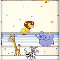 100% cotton fitted sheet printed design for baby crib 90x40cm Safari Blue