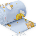 Padded baby bumper to fit cot 120x60 all around 100% cotton 360cm Bumper Ladder Blue