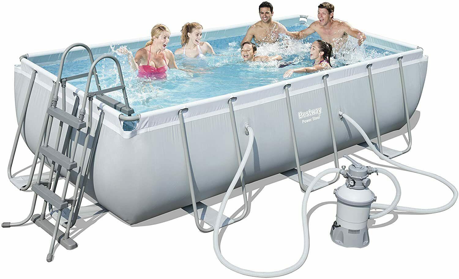 Bestway Swimming Pool Rectangular 404X201X100cm With Sand Filter Pump 13'3Ft