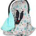 Baby Blanket Car Seat Reversible Wrap Plush Soft Double Sided Cotton 100X100cm Mint-Boho